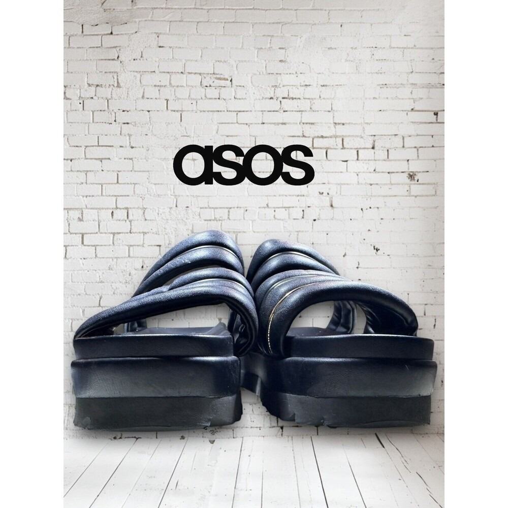 ASOS Sz 9 Thea Padded Platform Mules in Black. Padded Slide Sandals.womens - Picture 6 of 12